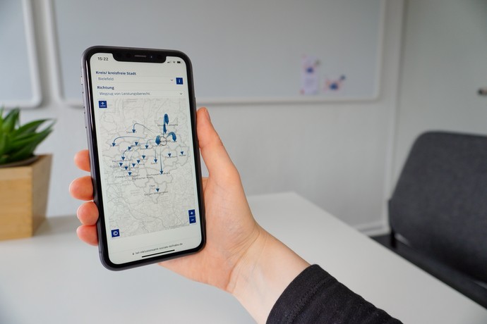 Verflechtungsatlas auf Handy